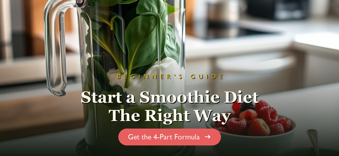Blender being filled with spinach, yogurt and berries — how to start a smoothie diet
